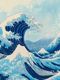 Dramatic waves and mountain scenery by Poster Art Shop