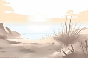 Beige Malerei Calm Serenity | Landschaft