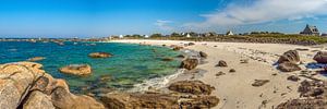 The beach of de Pors Pol on the Cote Granit Rose Brittany France