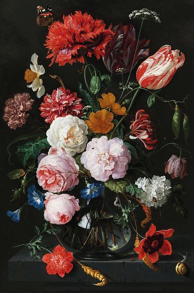 Stilleven met bloemen in een glazen vaas, Jan Davidsz. de Heem,  van zippora wiese