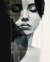 Portrait in schwarz-weiß, modern und abstrakt