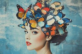 Vrouw met vlinders van ARTemberaubend