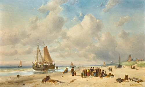 Vissers op het strand, Charles Leickert
