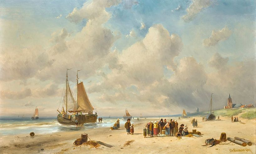 Vissers op het strand, Charles Leickert van Meesterlijcke Meesters