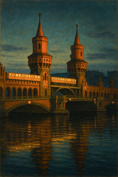 Oberbaum Bridge at Dusk: Twin Towers over the Spree by Travel Shop