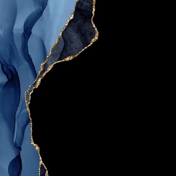 Marineblau &amp; Gold Achatstruktur 09 von Aloke Design