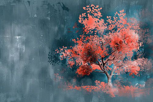 Prachtige digitale kunst van kleurrijke boom