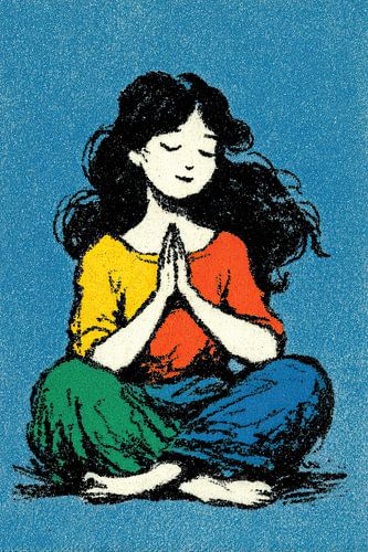 Woman Meditation | Woman Meditation in Colour
