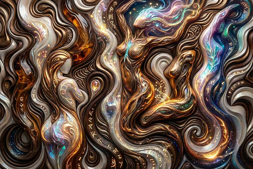 art abstrait surréaliste femme avec nuages par Egon Zitter