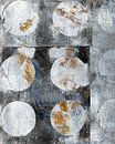 Abstrakte Komposition mit Kreisen. Grau, braun und blau Farben von Dina Dankers Miniaturansicht