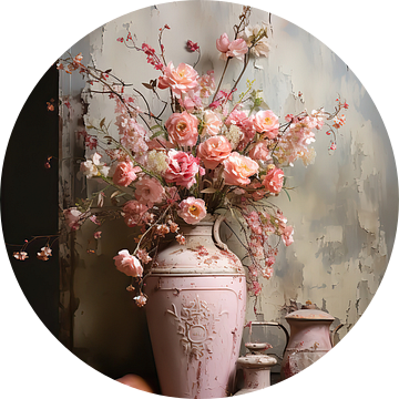 Brocante Pink Peonies van Bianca Bakkenist