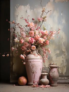 Brocante Pivoines roses sur Bianca Bakkenist