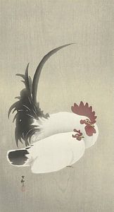 Ohara Koson - Hahn und Henne (bearbeitet)
