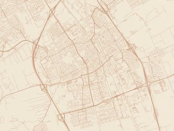 Kaart van Delft in Terracotta van Map Art Studio