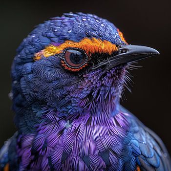 Close Up Portrait of a Vibrant Exotic Bird
