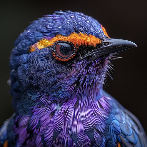 Close Up Portrait of a Vibrant Exotic Bird