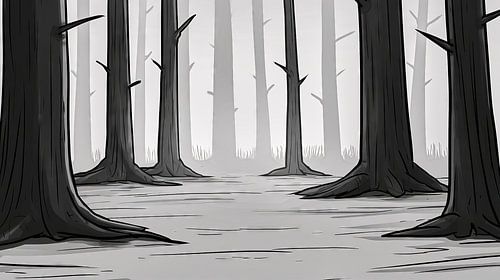 Boomstammen in het bos