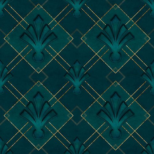 Art Deco Elegance Green Gold