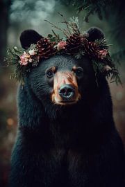 Blumenkranz Bär von Poster Art Shop