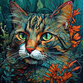  Kat Kitten In Kleur by ARTEO Paintings