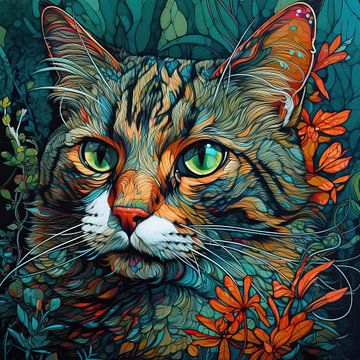  Kat Kitten In Kleur van ARTEO Schilderijen
