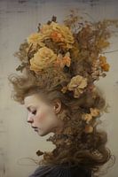 Femme à tête de fleur Digital Art