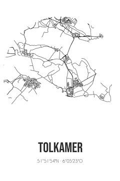 Tolkamer (Gelderland) | Karte | Schwarz und weiß von Rezona