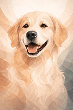 Golden Retriever Abstract Portrait by MARTINA KUSUMA DEWI
