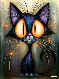 Boze zwarte kat - poes