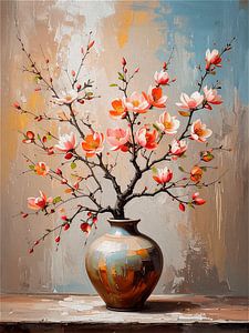 Stilleben mit Dattelpflaumenblüte