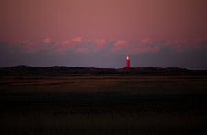 Blick auf De Slufter und Vuurtoren Texel bei Sonnenuntergang auf den Watteninseln von Phillipson Photography