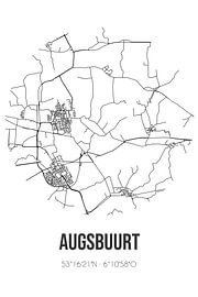 Augsbuurt (Fryslan) | Landkaart | Zwart-wit van Stad & Wand