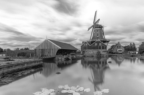 Mill de Rat in IJlst, Friesland (Black and White)