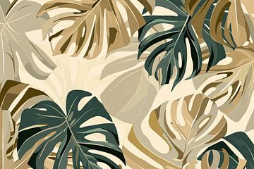 Monstera bladeren illustratie