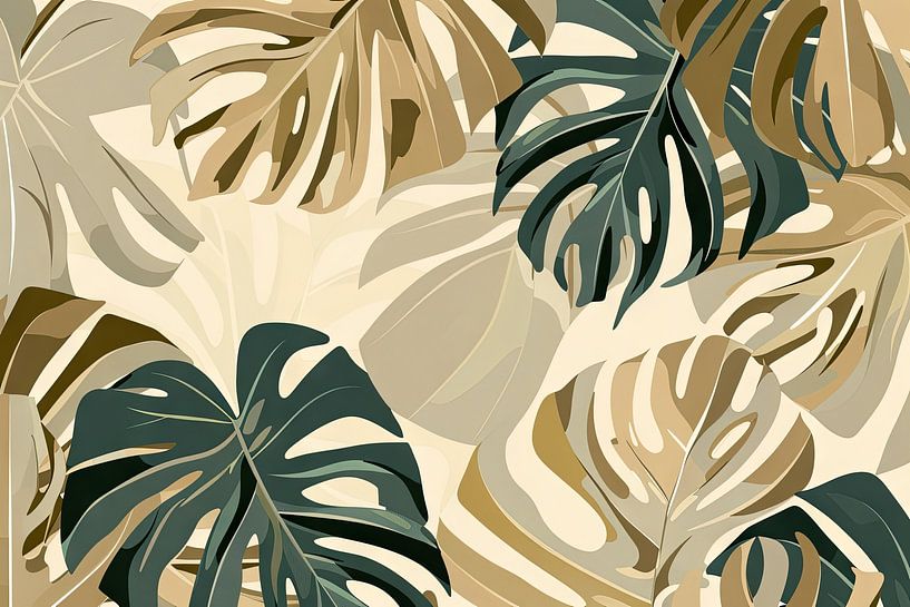 Monstera bladeren illustratie van Poster Art Shop