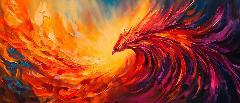 Play of colours of the fiery phoenix by Poster Art Shop