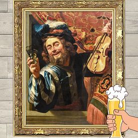 Proost! Een vrolijke vioolspeler, (Gerard van Honthorst) van Hans Levendig (lev&dig fotografie)