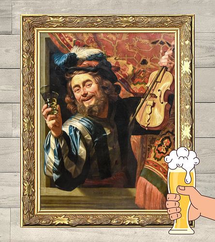 Proost! Een vrolijke vioolspeler, (Gerard van Honthorst)