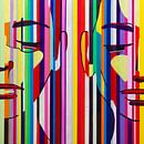 Abstract modern kleurrijk schilderij portret popart van Anja Namink - Schilderijen thumbnail