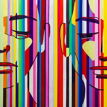 Abstrakte moderne bunte Malerei Porträt Pop Art