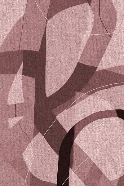 Modern abstract minimalist shapes and lines in brown no. 7 by Dina Dankers