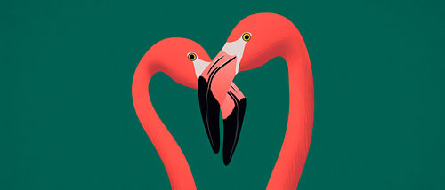 Flamingoliefde in een uitbarsting van kleur Hartslag van roze elegantie Z
