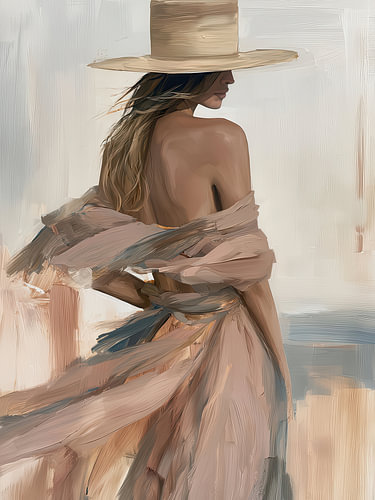 Vrouw in beige