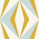 Retro geometry  with triangles in Bauhaus style in  yellow and blue 1 by Dina Dankers thumbnail