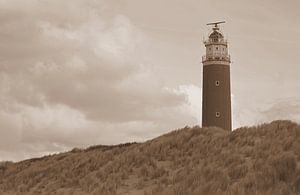 Leuchtturm von Texel in Sepia.