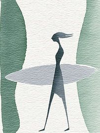 Minimalist silhouette of a woman with a reflection by Color Square