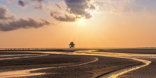 Panorama van een zonsondergang op de Engelsmanplaat