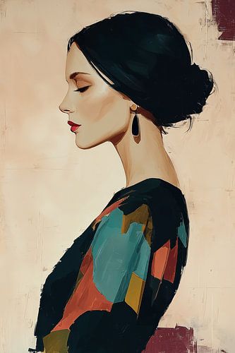 Grace, in Beige and Bordeaux no.4