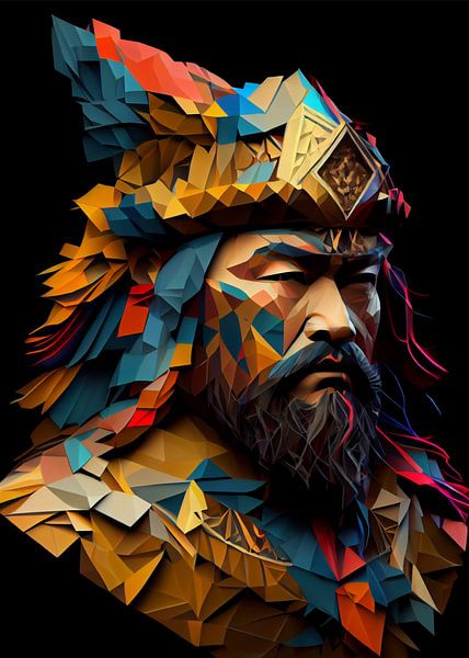 Gengkhis Khan Low Poly von WpapArtist WPAP Artist