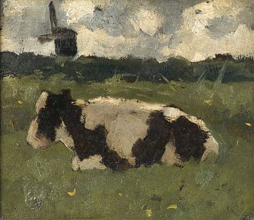 Liegende Kuh mit Mühle, Richard Nicolaüs Roland Holst